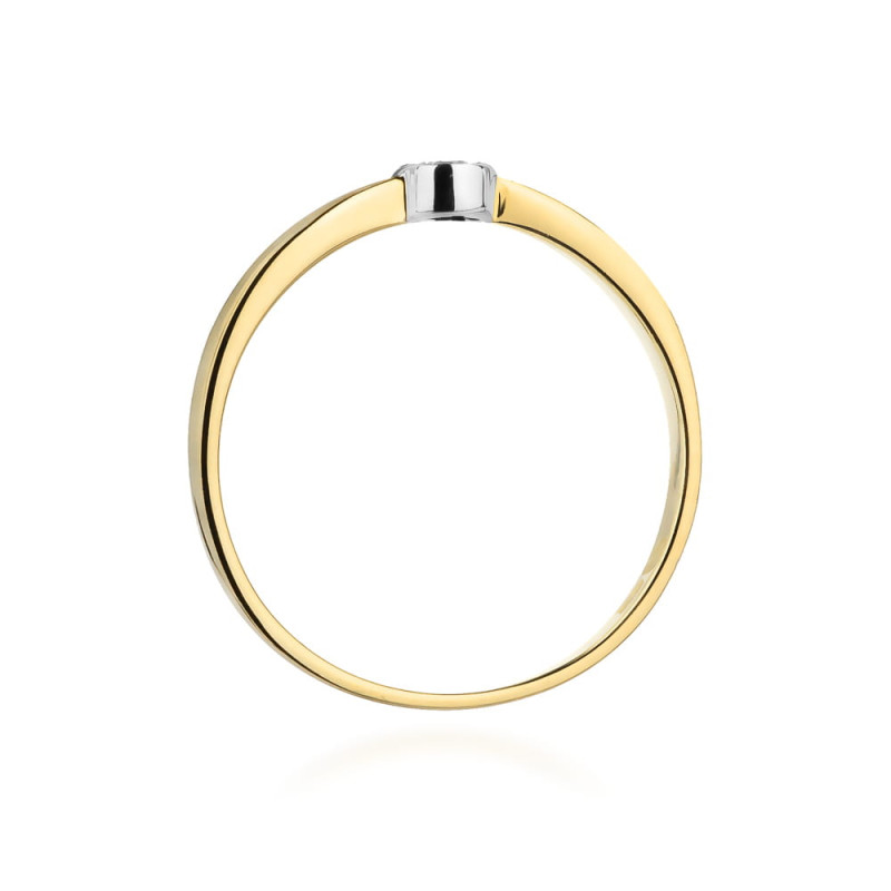 Pierścionek W322 Diament 0,04ct żółte złoto