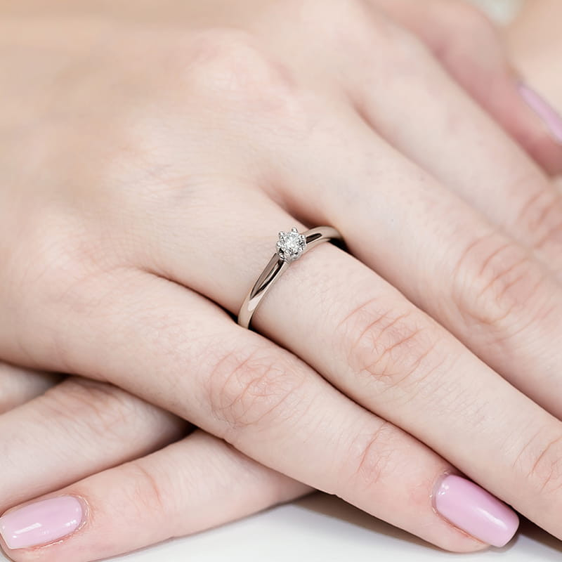 Pierścionek W317 Diament 0,20ct białe złoto