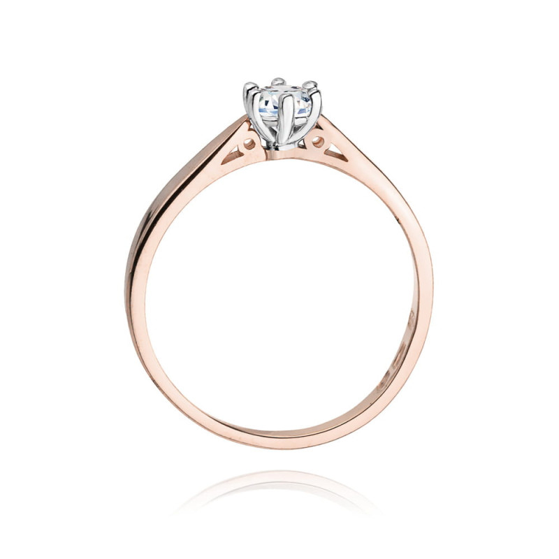 Pierścionek W229B Diament 0,25ct różowe złoto
