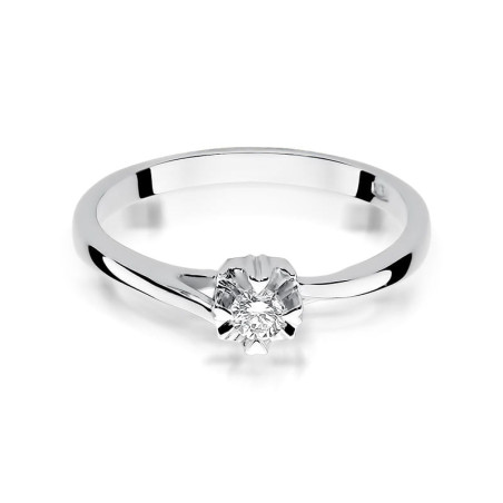 Pierścionek W318 Diament 0,10ct białe złoto