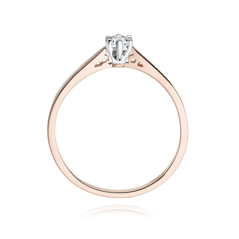 Pierścionek W229 Diament 0,10ct różowe złoto