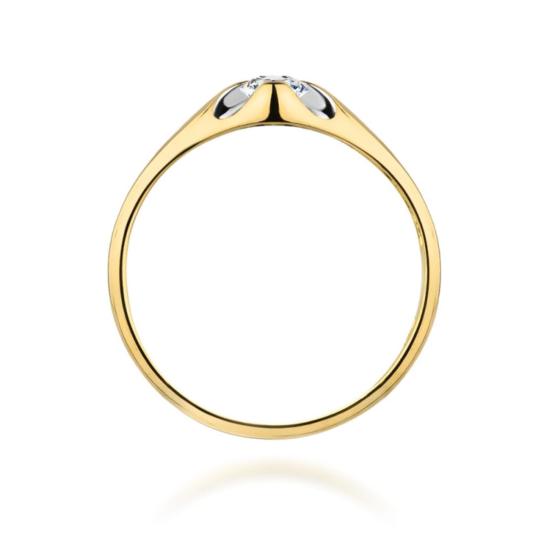 Pierścionek W331 Diament 0,10ct żółte złoto