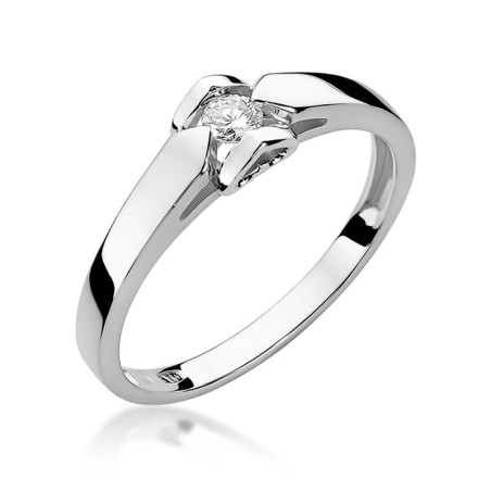Pierścionek W320 Diament 0,04ct białe złoto