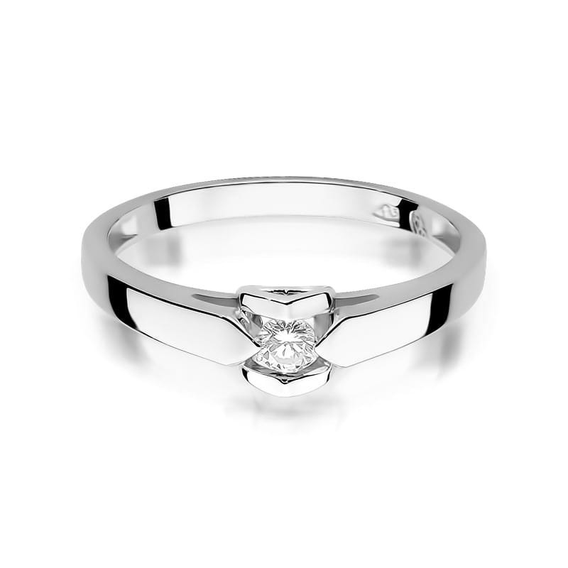 Pierścionek W320 Diament 0,04ct białe złoto