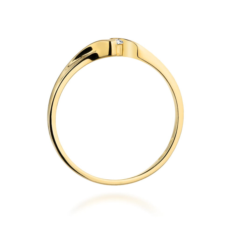 Pierścionek W332 Diament 0,09ct żółte złoto