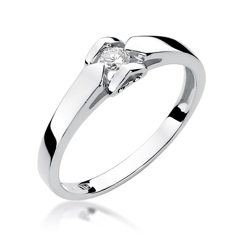 Pierścionek W320 Diament 0,09ct białe złoto