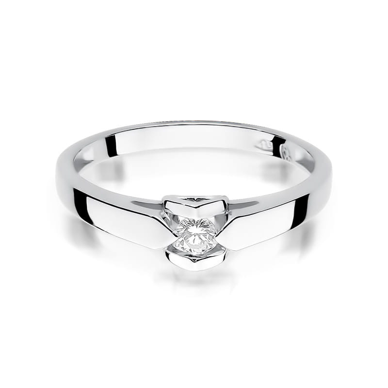 Pierścionek W320 Diament 0,09ct białe złoto
