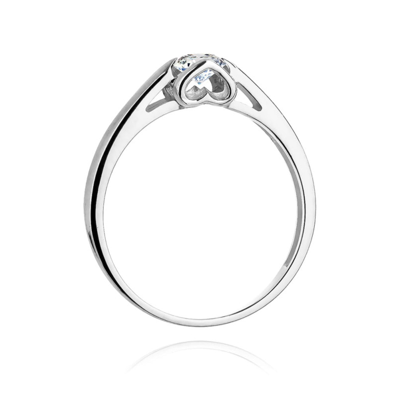 Pierścionek W320 Diament 0,09ct białe złoto