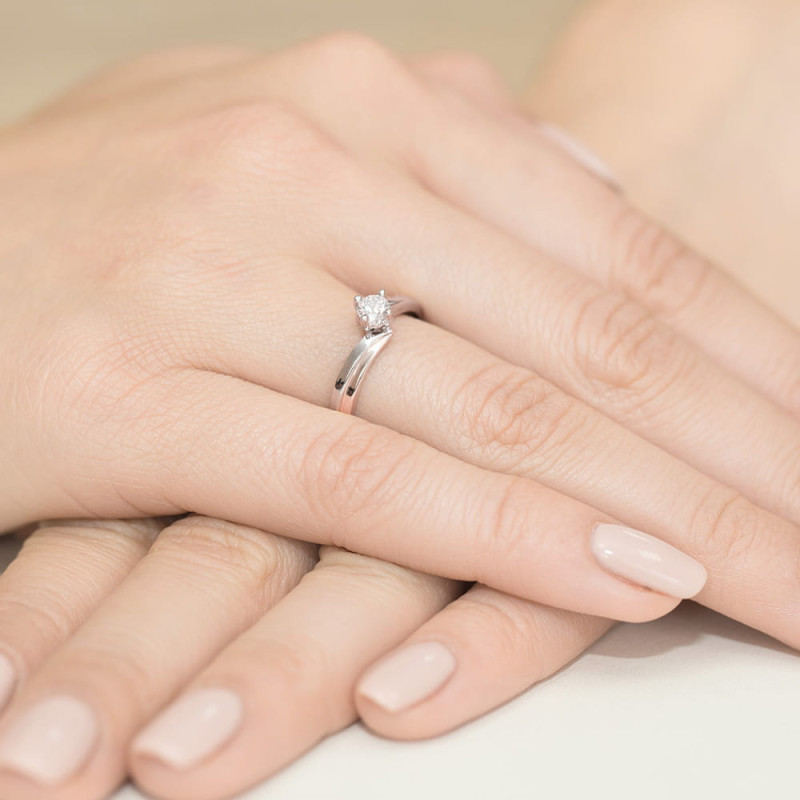 Pierścionek W231B Diament 0,30ct różowe złoto