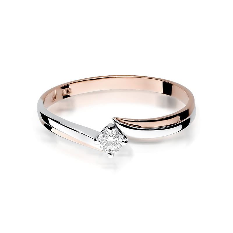 Pierścionek W231 Diament 0,08ct różowe złoto