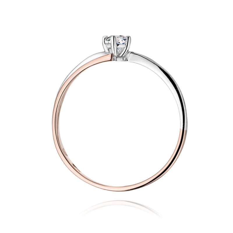 Pierścionek W231 Diament 0,08ct różowe złoto