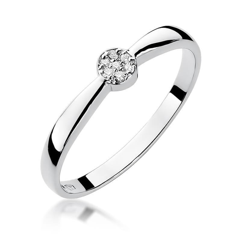 Pierścionek W322 Diament 0,04ct białe złoto