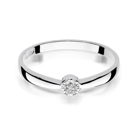 Pierścionek W322 Diament 0,04ct białe złoto