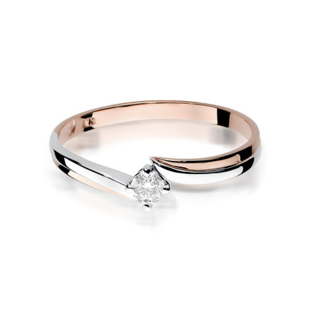 Pierścionek W231 Diament 0,10ct różowe złoto