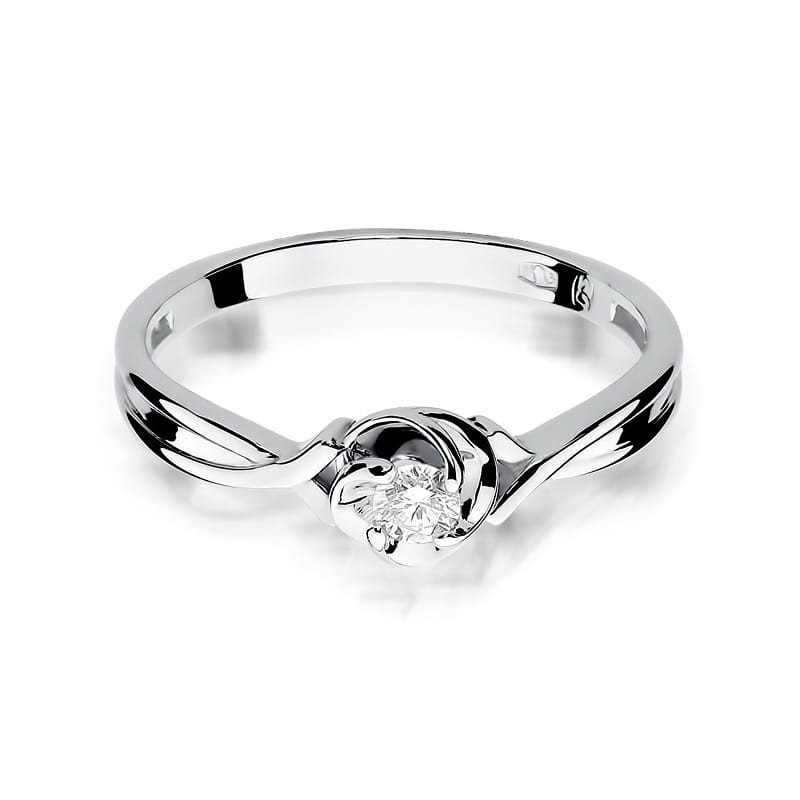 Pierścionek W329 Diament 0,10ct białe złoto