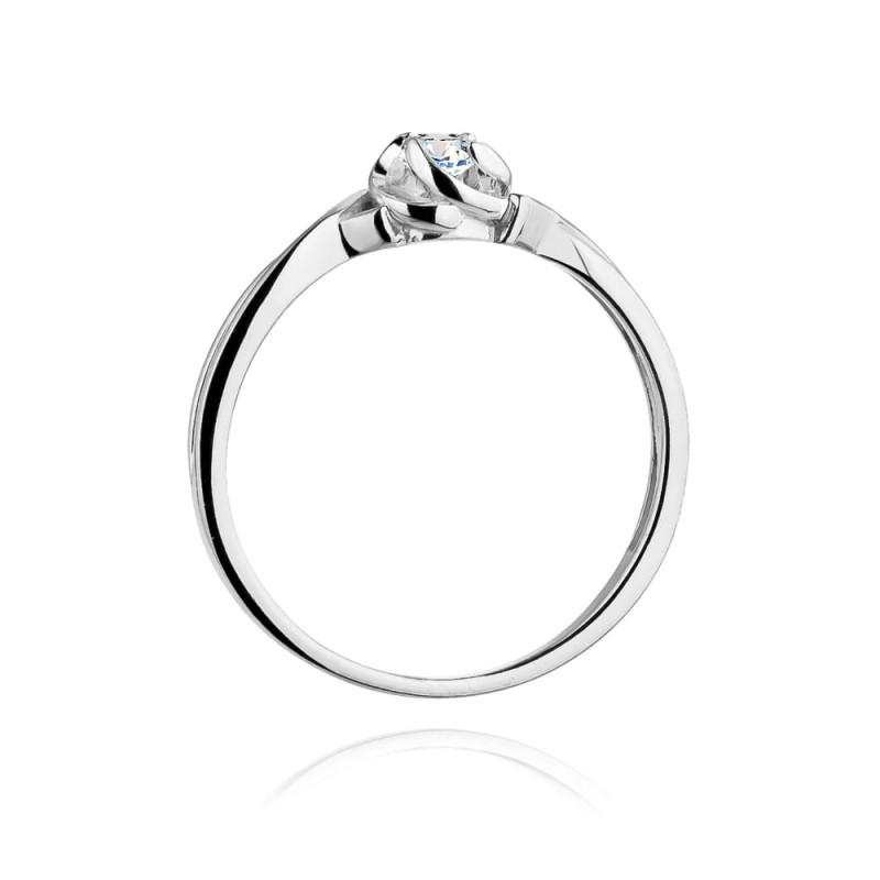 Pierścionek W329 Diament 0,10ct białe złoto