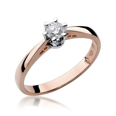 Pierścionek W234 Diament 0,25ct różowe złoto