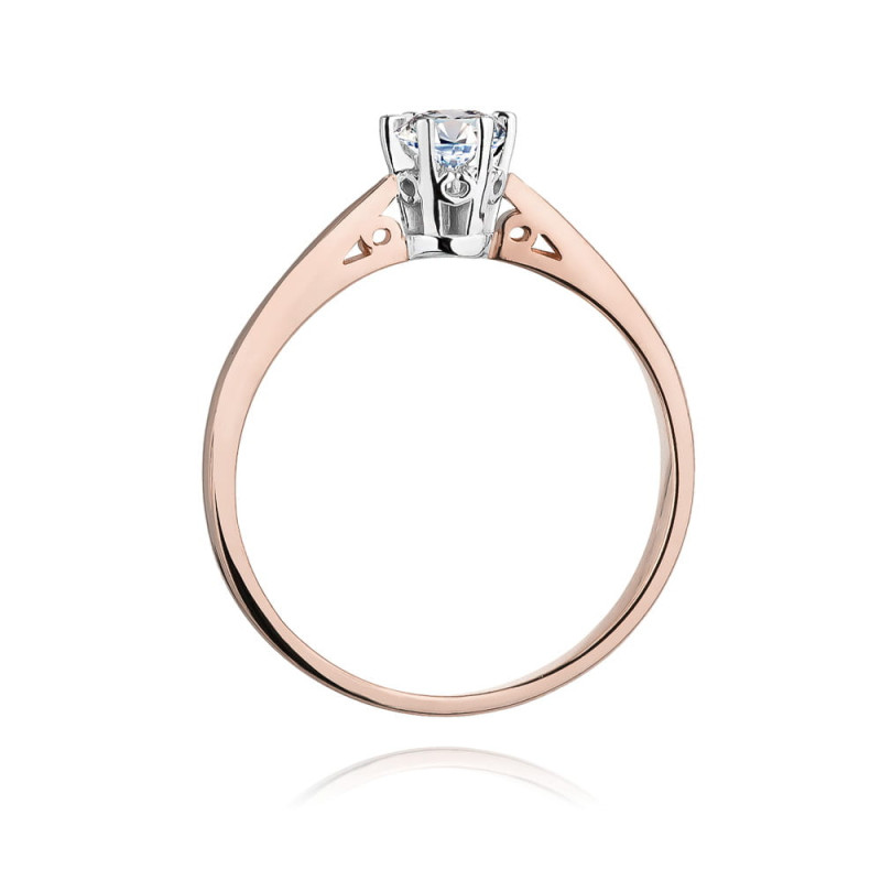 Pierścionek W234 Diament 0,30ct różowe złoto