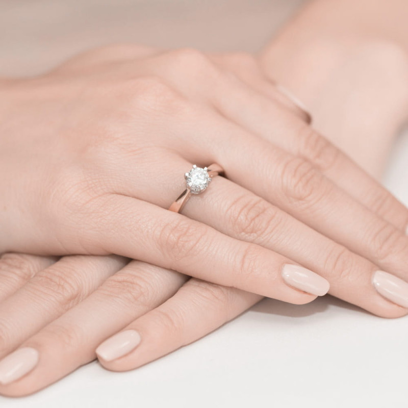 Pierścionek W234 Diament 1,00ct różowe złoto
