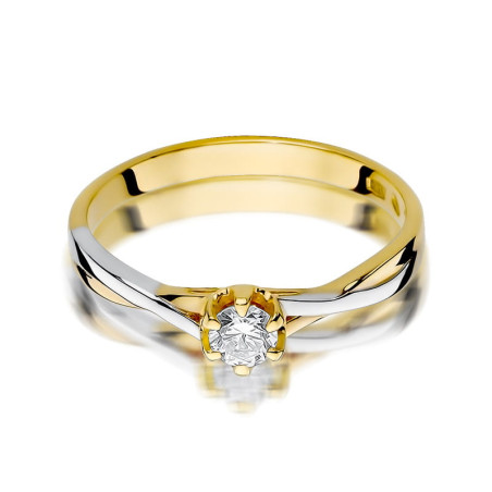 Pierścionek W340B Diament 0,23ct żółte złoto