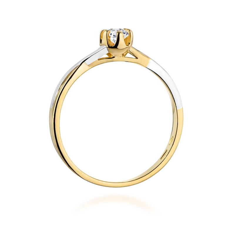 Pierścionek W340B Diament 0,23ct żółte złoto
