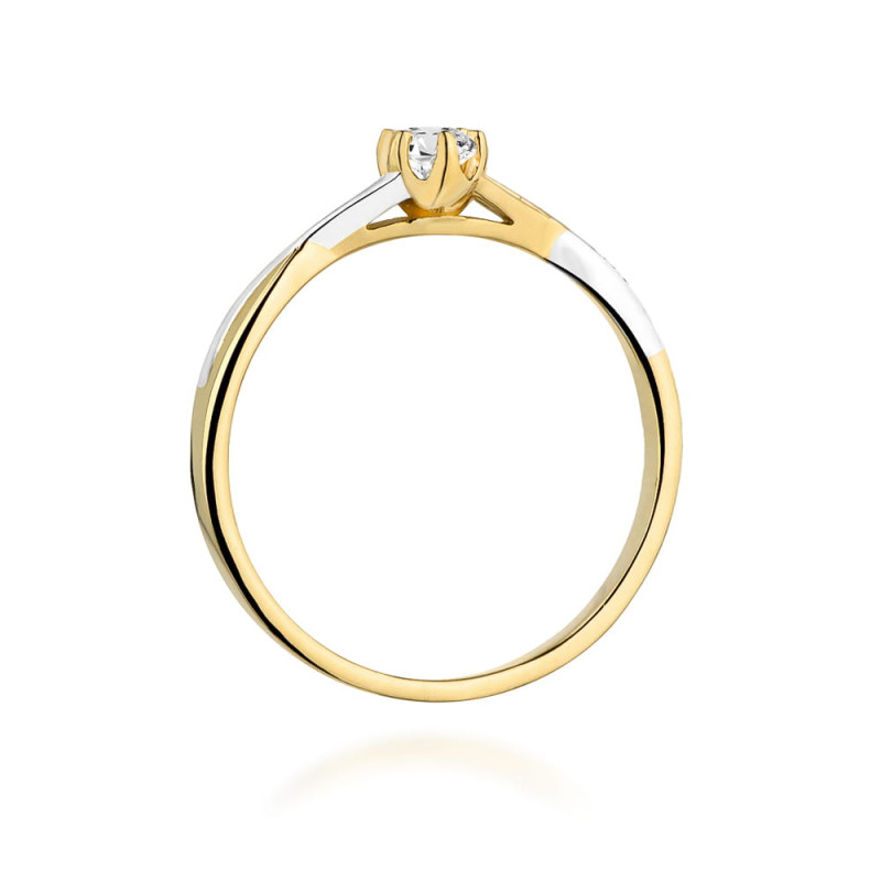 Pierścionek W340 Diament 0,12ct żółte złoto