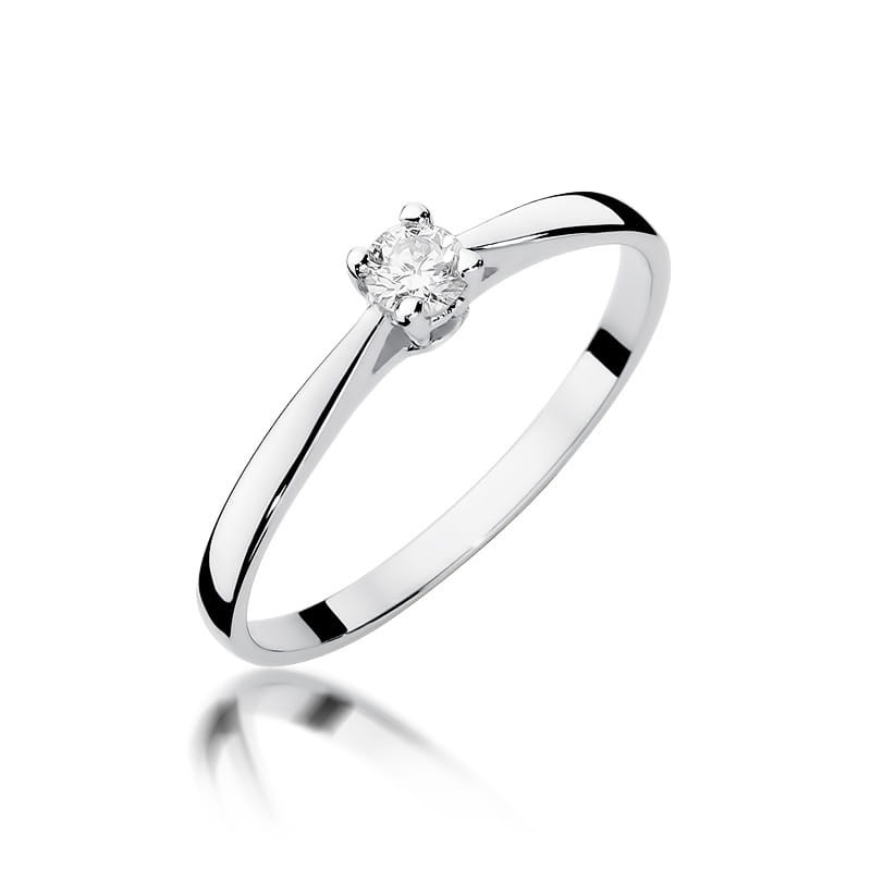 Pierścionek W335 Diament 0,15ct białe złoto