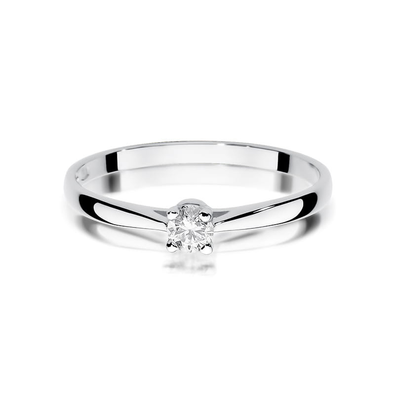 Pierścionek W335 Diament 0,15ct białe złoto