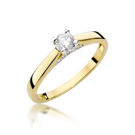 Pierścionek W341 Diament 0,25ct żółte złoto