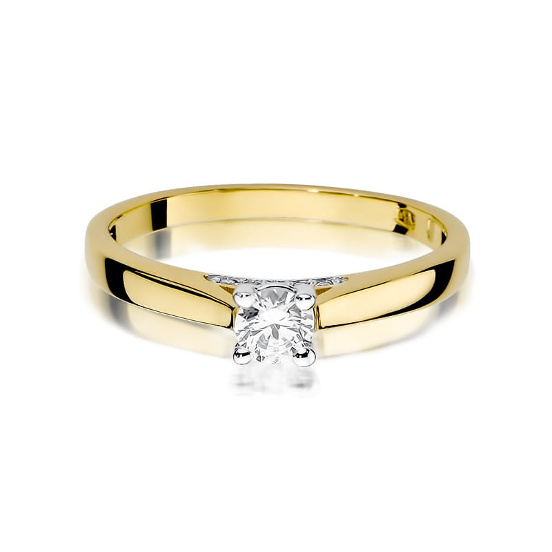 Pierścionek W341 Diament 0,25ct żółte złoto