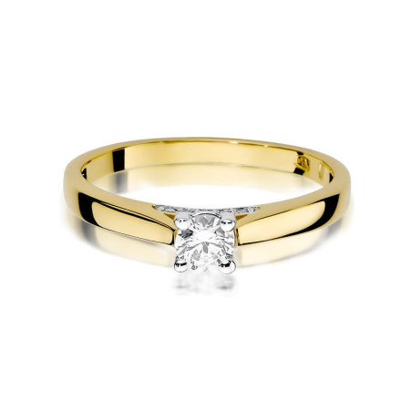Pierścionek W341 Diament 0,25ct żółte złoto