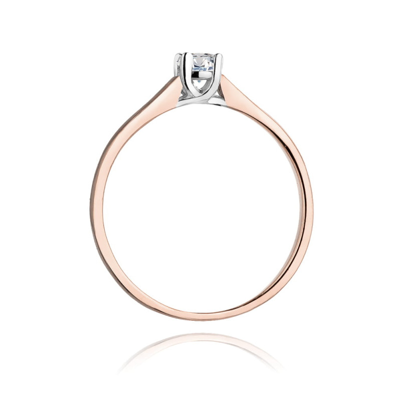 Pierścionek W239 Diament 0,20ct różowe złoto