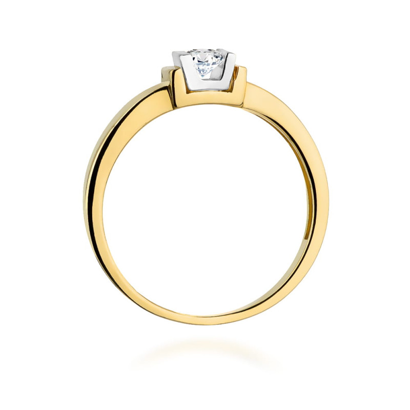 Pierścionek W343 Diament 0,10ct żółte złoto