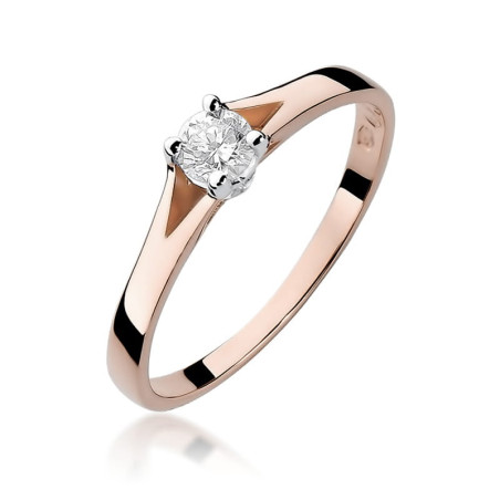 Pierścionek W240 Diament 0,20ct różowe złoto
