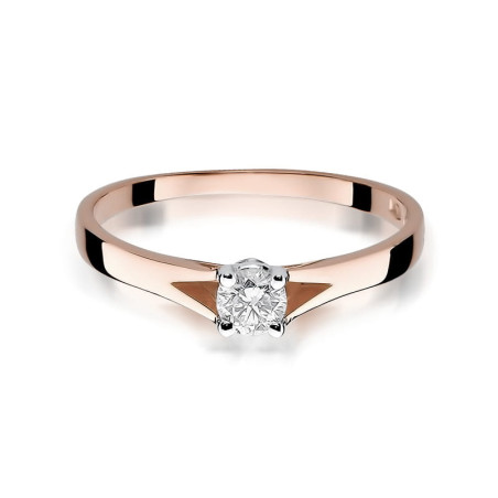 Pierścionek W240 Diament 0,20ct różowe złoto