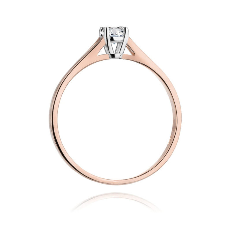 Pierścionek W240 Diament 0,20ct różowe złoto