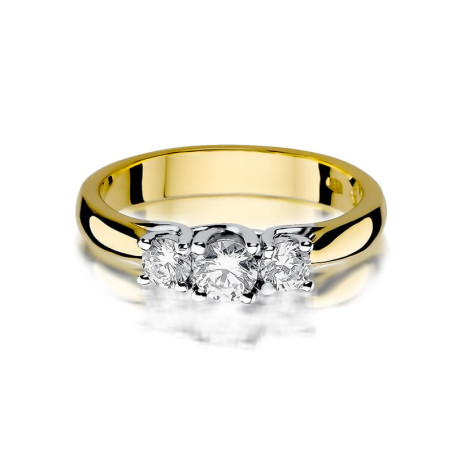Pierścionek W344 Diament 0,25ct żółte złoto