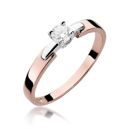 Pierścionek W241 Diament 0,20ct różowe złoto