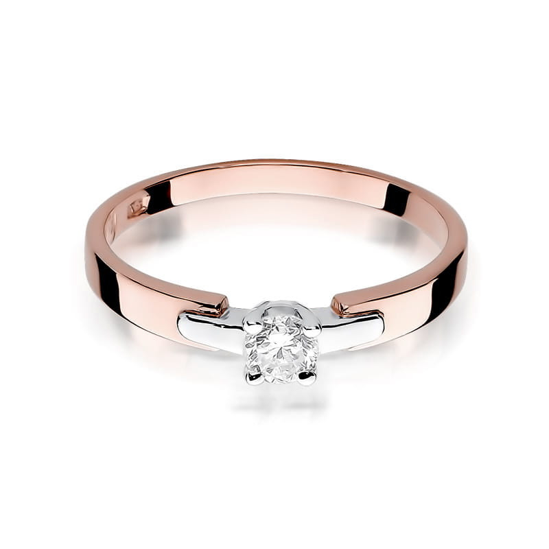 Pierścionek W241 Diament 0,20ct różowe złoto