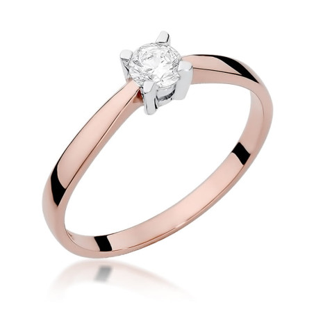 Pierścionek W242 Diament 0,20ct różowe złoto