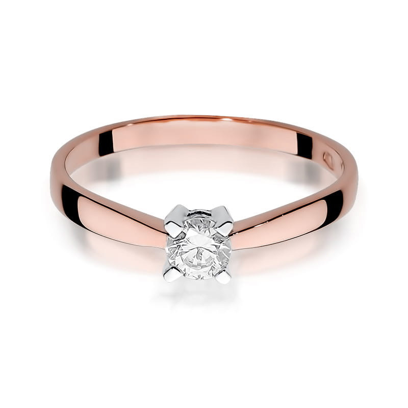 Pierścionek W242 Diament 0,20ct różowe złoto