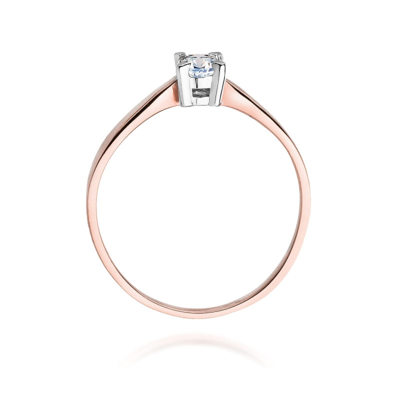 Pierścionek W242 Diament 0,20ct różowe złoto