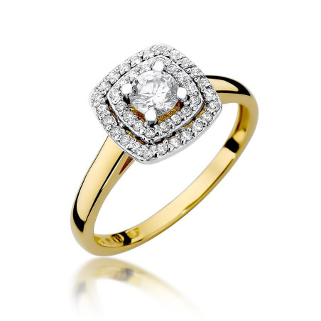 Pierścionek W345 Diament 0,30ct żółte złoto