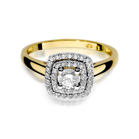 Pierścionek W345 Diament 0,30ct żółte złoto