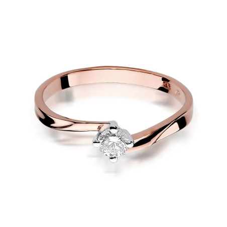 Pierścionek W243 Diament 0,20ct różowe złoto