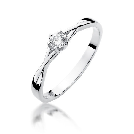 Pierścionek W340 Diament 0,12ct białe złoto