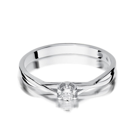 Pierścionek W340 Diament 0,12ct białe złoto