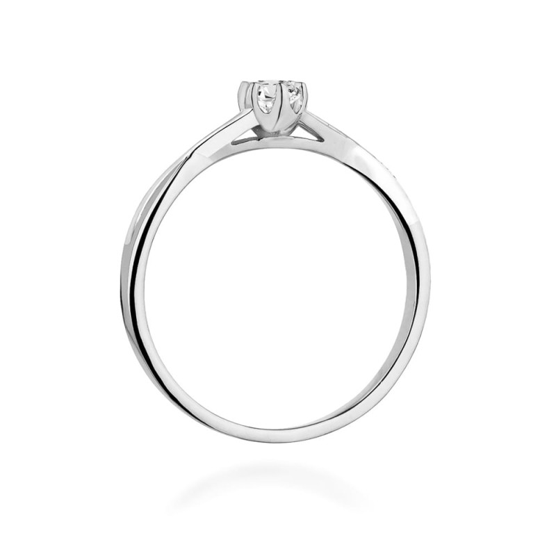 Pierścionek W340 Diament 0,12ct białe złoto
