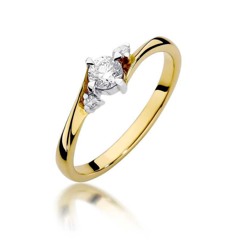 Pierścionek W346B Diament 0,25ct żółte złoto