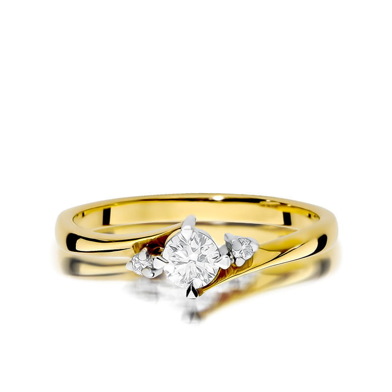 Pierścionek W346B Diament 0,25ct żółte złoto